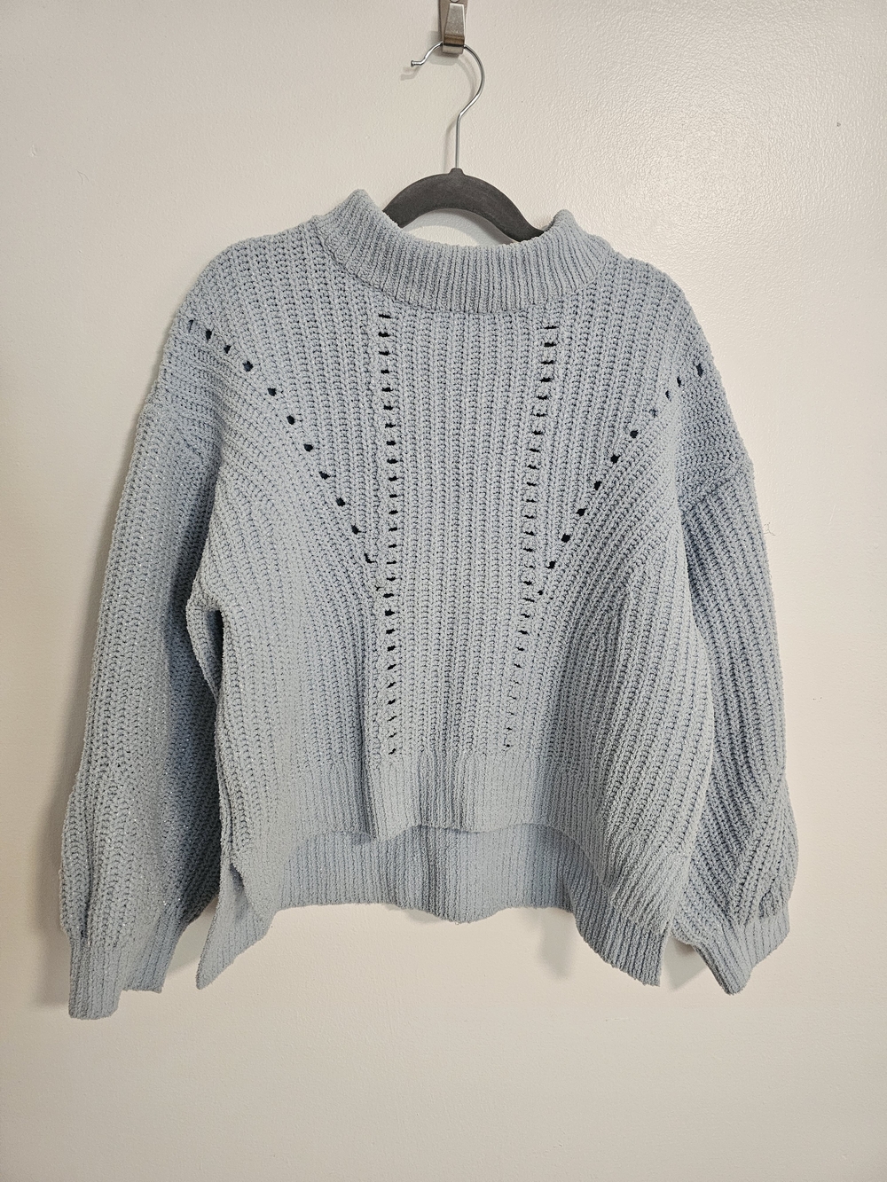 🧸2/20$ Light Blue Chunky Knit Sweater Girl Size 10-12